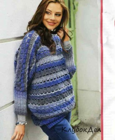 Женский пуловер и шарф-петля крючком