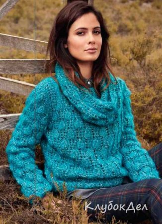 Пуловер с «шишечками» и снуд