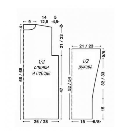 Удлинённый свитер с косами выкройка