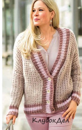 Вязаный жакет с планками в полоску