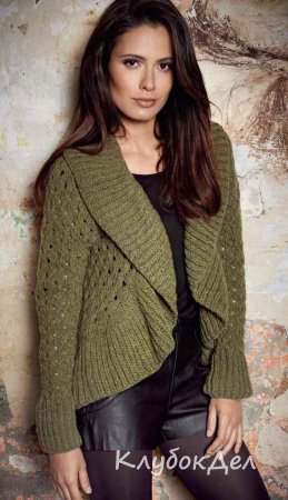 Ажурный жакет спицами
