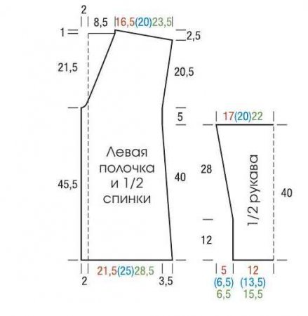 Серый кардиган крючком выкройка