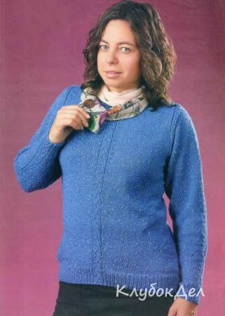 твидовый пуловер спицами
