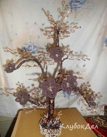 Дерево из бисера Шоколадный блюз