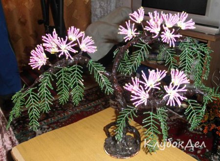 Альбиция из бисера