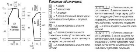 Пуловер со структурным узором схема