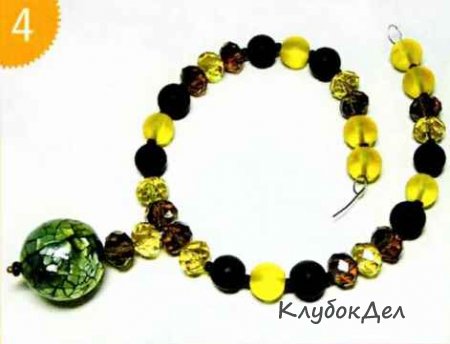 колье с бусиной из ракушек выполнение работы