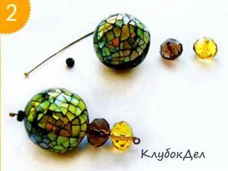 колье с бусиной из ракушек выполнение работы