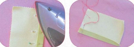 Ручной подшивочный шов крестообразными стежками