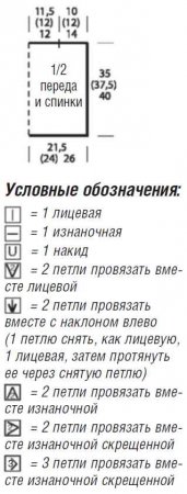 Ажурный топ с переходами цветов схема