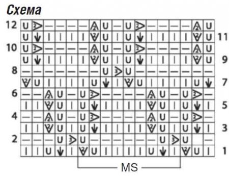 Ажурный топ с переходами цветов схема