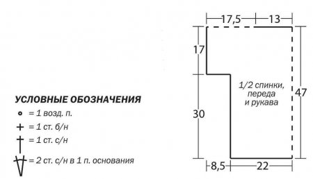 пуловер крючком схема
