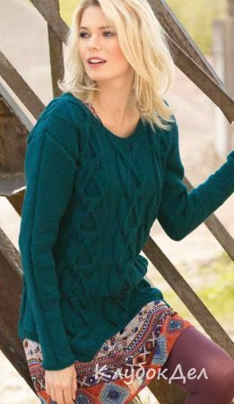 пуловер спицами
