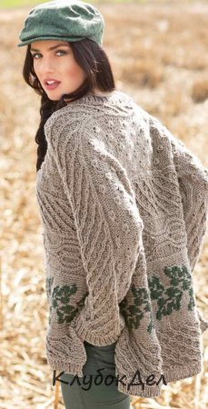 пуловер с сочетанием узоров