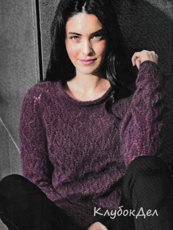 Ажурный пуловер спицами