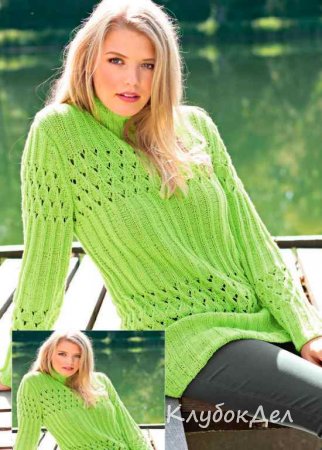 Пуловер спицами