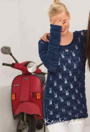 пуловер с ажурным узором