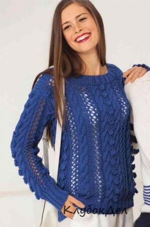 пуловер с узорами
