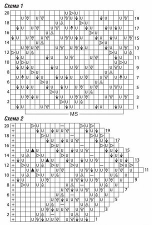 Палантин с узором из ромбов схема