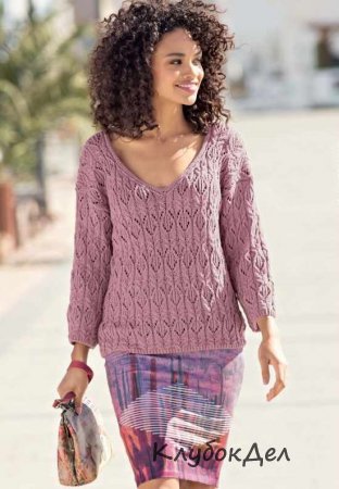 пуловер спицами