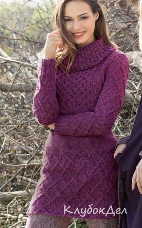 Твидовая туника цвета фуксии