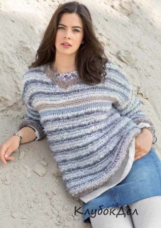 Пуловер из разных видов пряжи