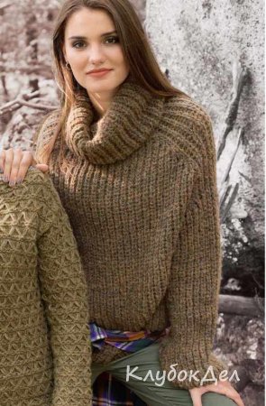 Пуловер покроя реглан с воротником гольф