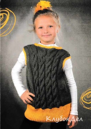 Туника с косами для девочки 7 лет