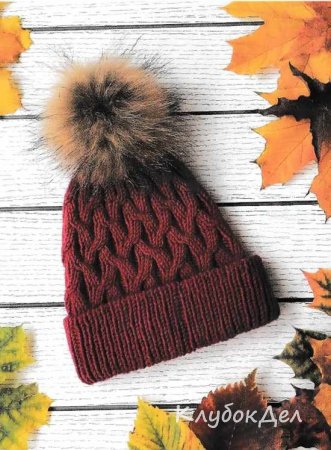 шапка спицами для девочки