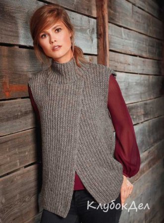 жилет с высоким воротником