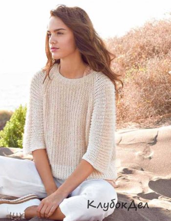 Пуловер реглан спицами