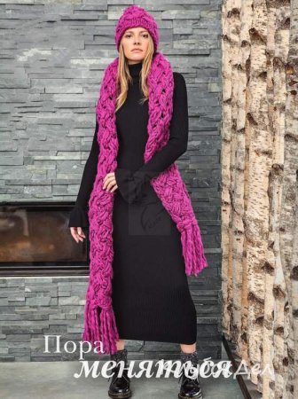 шапка и шарф спицами