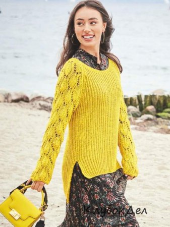 пуловер спицами