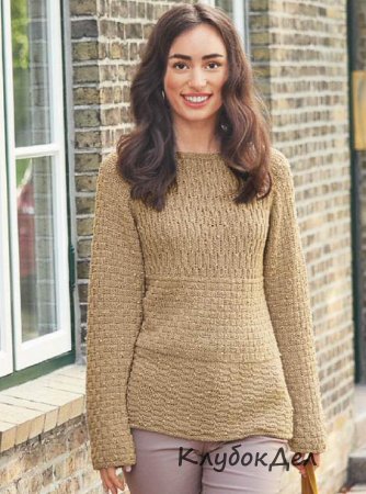 пуловер с сочетанием узоров