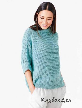 пуловер с укороченным рукавом