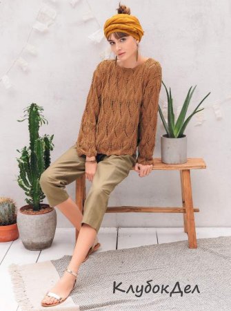 пуловер с фантазийным узором