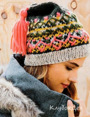 женская шапка спицами