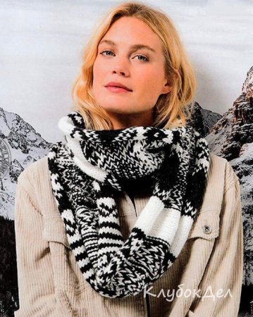 снуд с жаккардовыми узорами