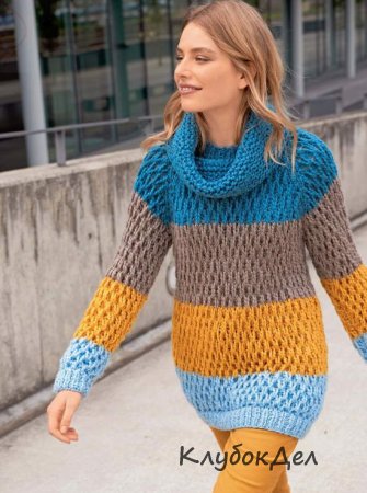 пуловер покроя реглан и шарф-петля