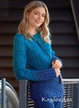 пуловер из пряжи секционного крашения