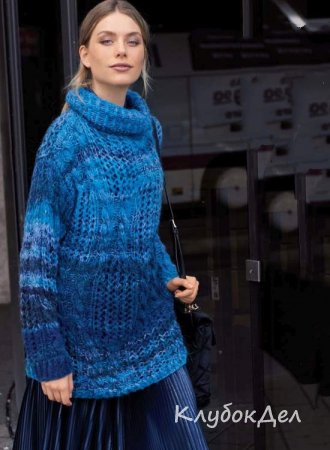 меланжевый пуловер спицами