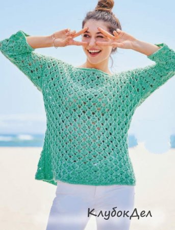 прозрачный пуловер спицами
